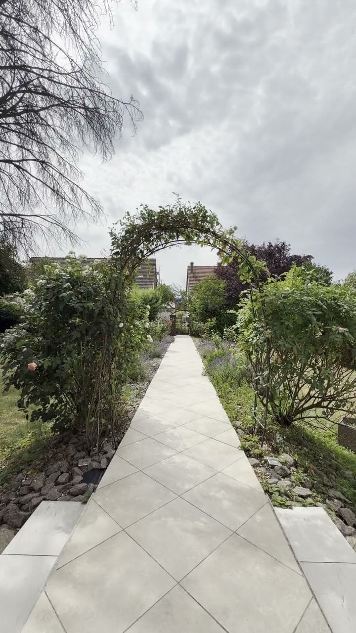 Rose garden — Landscaped path