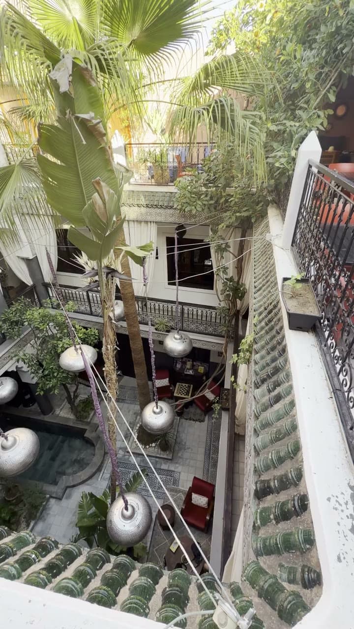 Looking down on the patio — Marrakech · from the galleries