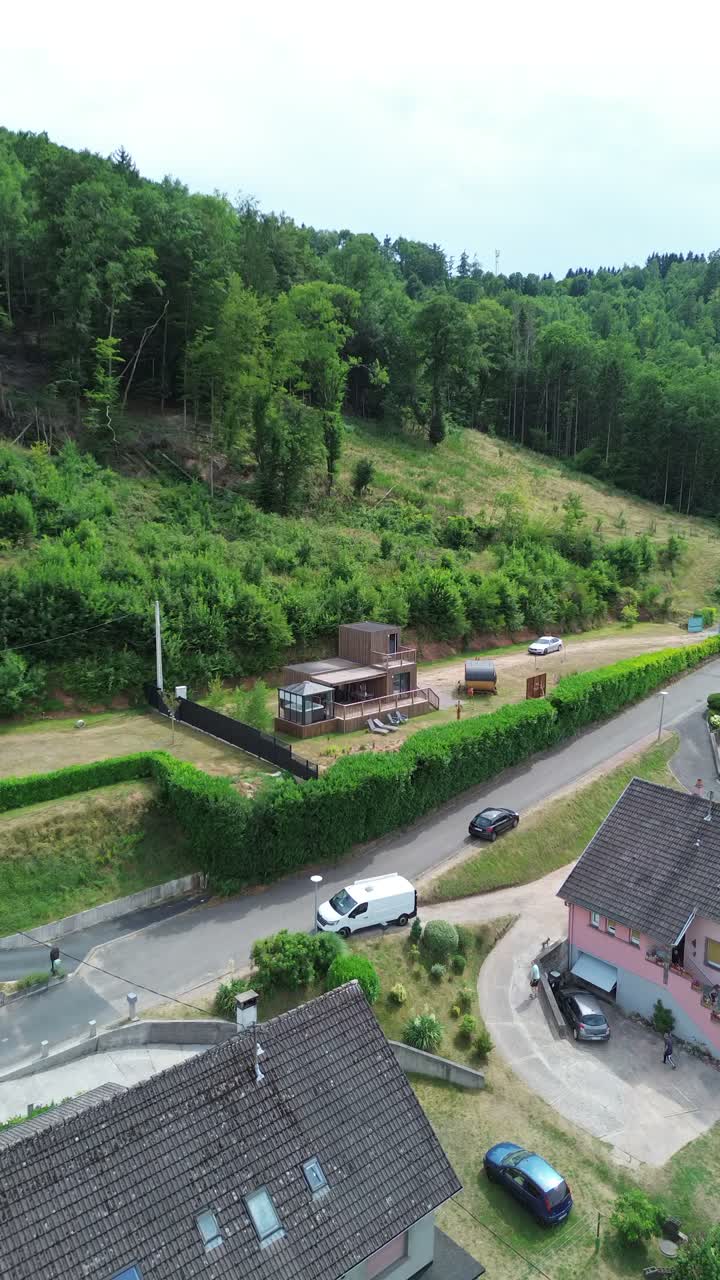 Vue aérienne du chalet Aux Sons des Cloches à Rosteig